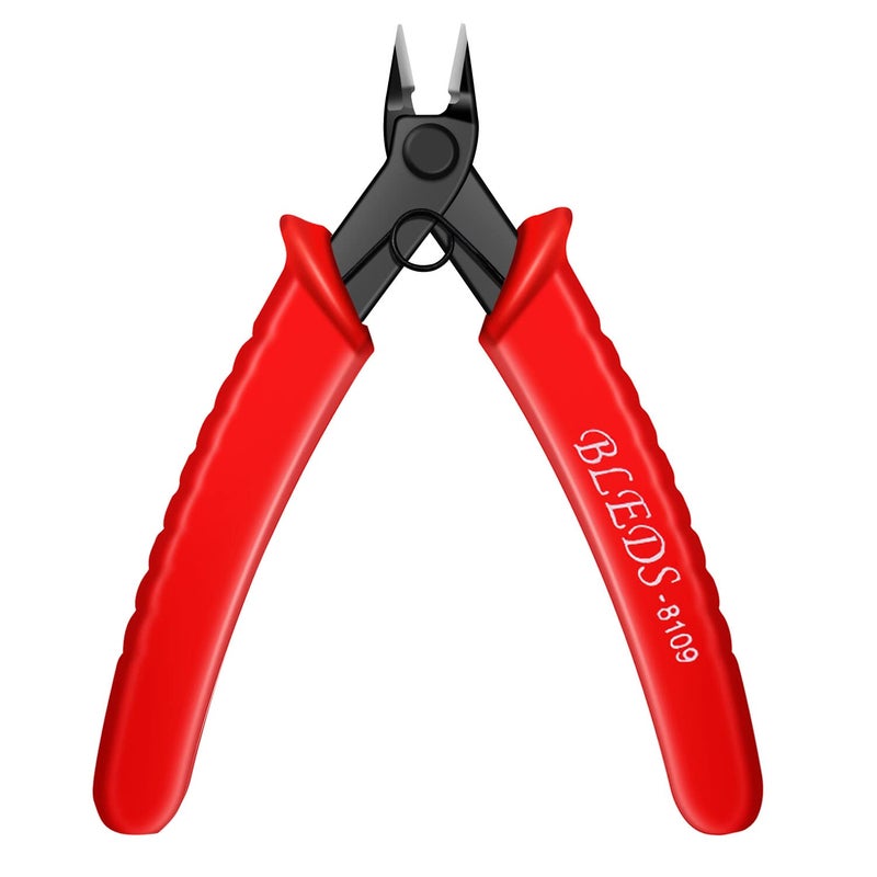BLEDS Flush Cutter, Wire Cutters, BS-8109 Soft Wire Cutter Pliers Precision Micro Cutter Anti-Slip Flush Cutter for Electronics Aluminum Jewelry 3D Printing Copper Wire Cables Floral - Image 1